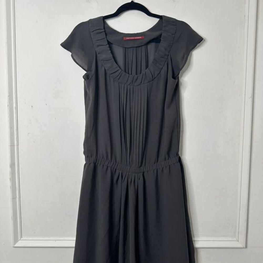 Comptoir Des Cotonniers Size 38 Dark Gray Women's Polyester Knee-Length Dress